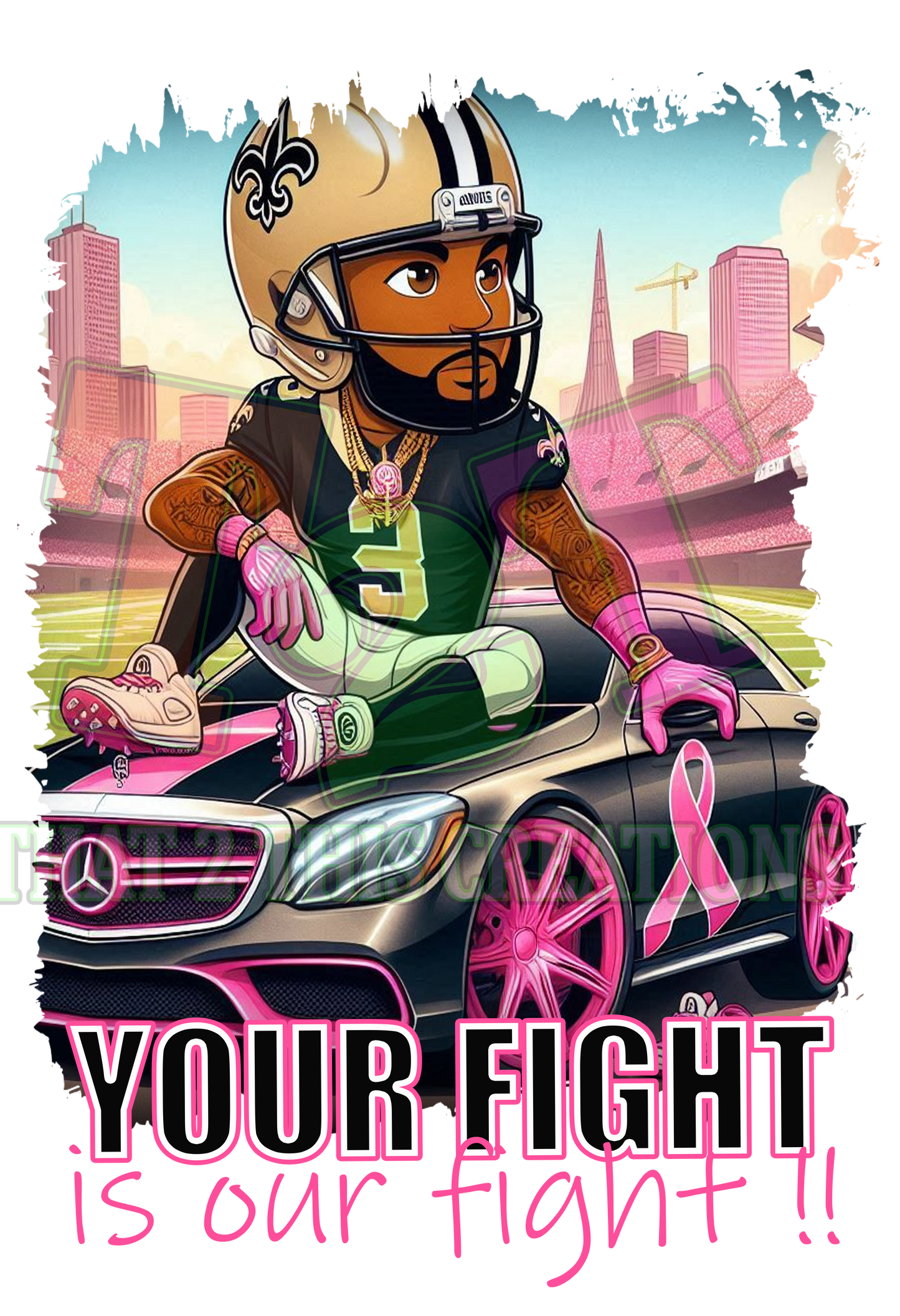 SAINTS BREAST CANCER DESIGN